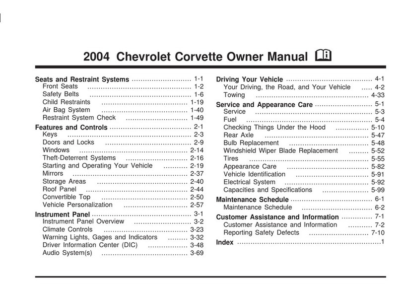 Chevrolet 2004 Corvette User manual