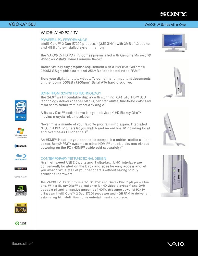 Sony Vaio VGC-LV150J User manual
