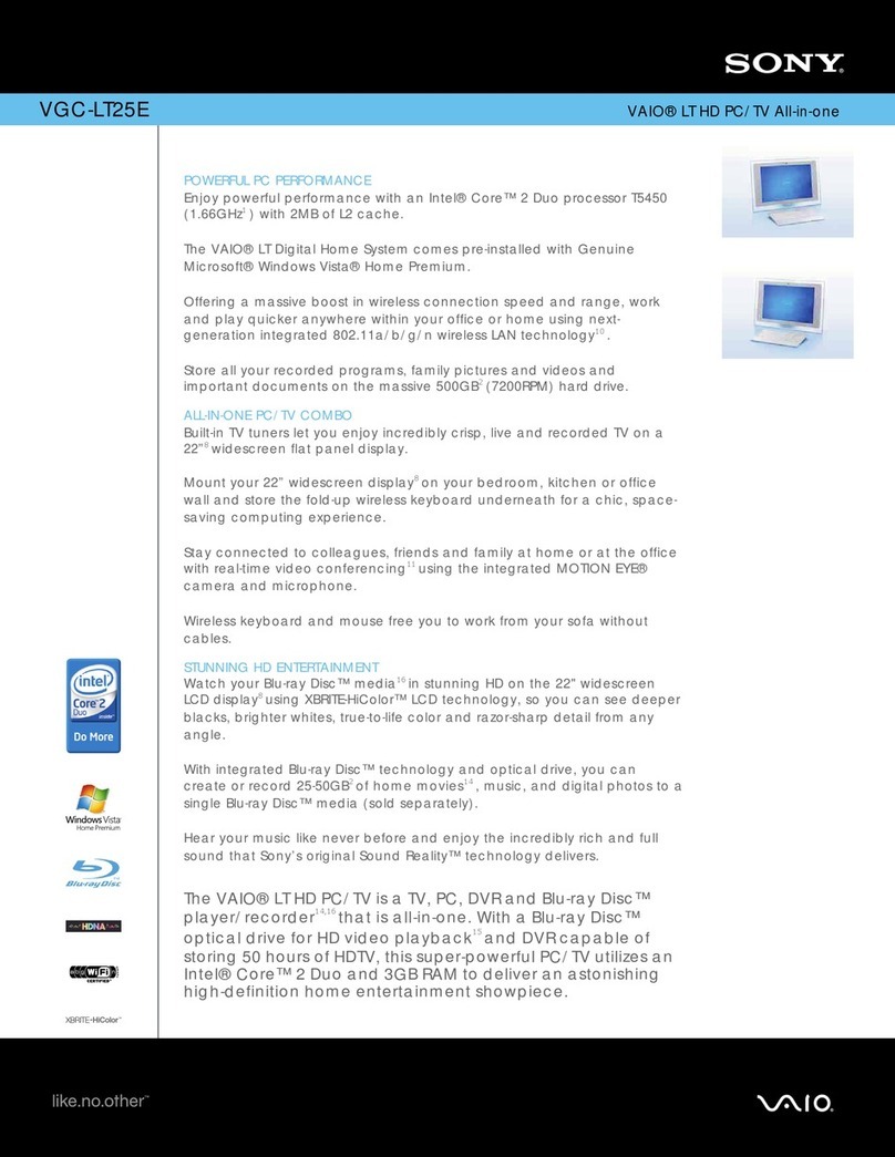 Sony Vaio VGC-LT25E User manual Sony Vaio VGC-LT25E User manual