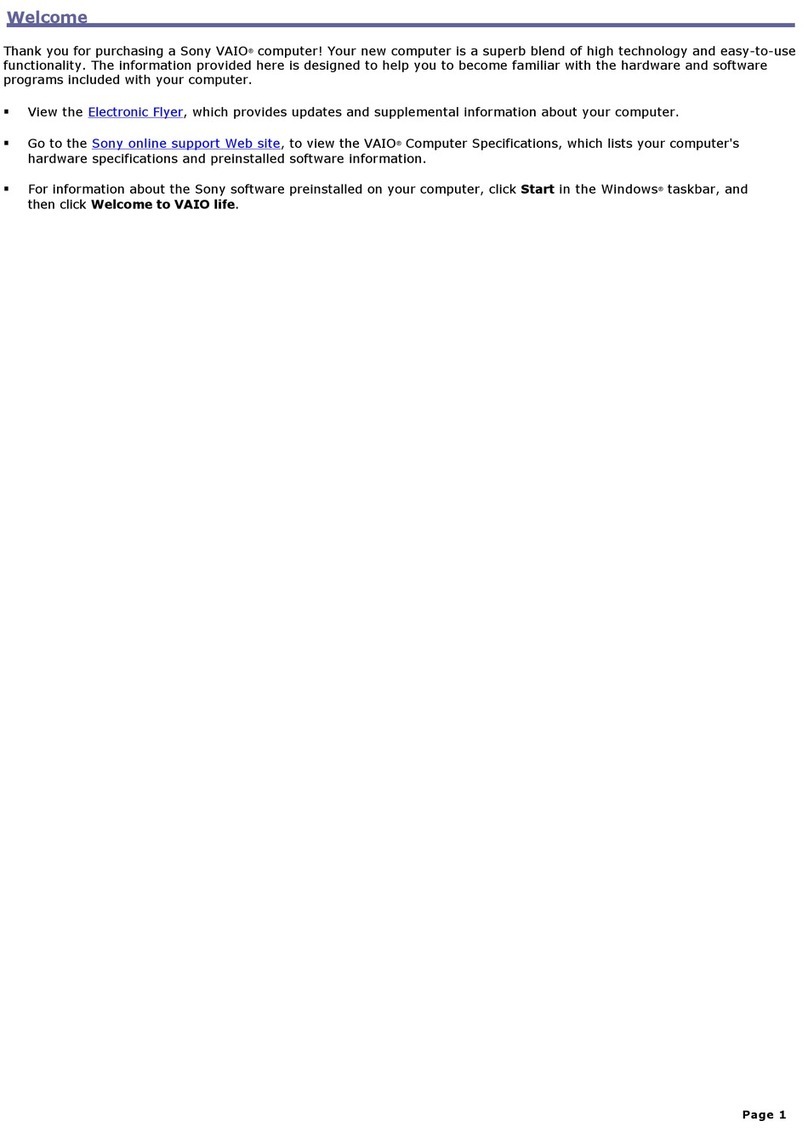 Sony VAIO VGC-RB30 Series User manual