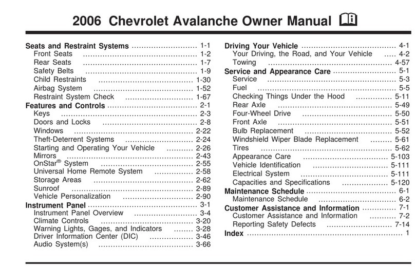 Chevrolet 2006 Avalanche User manual