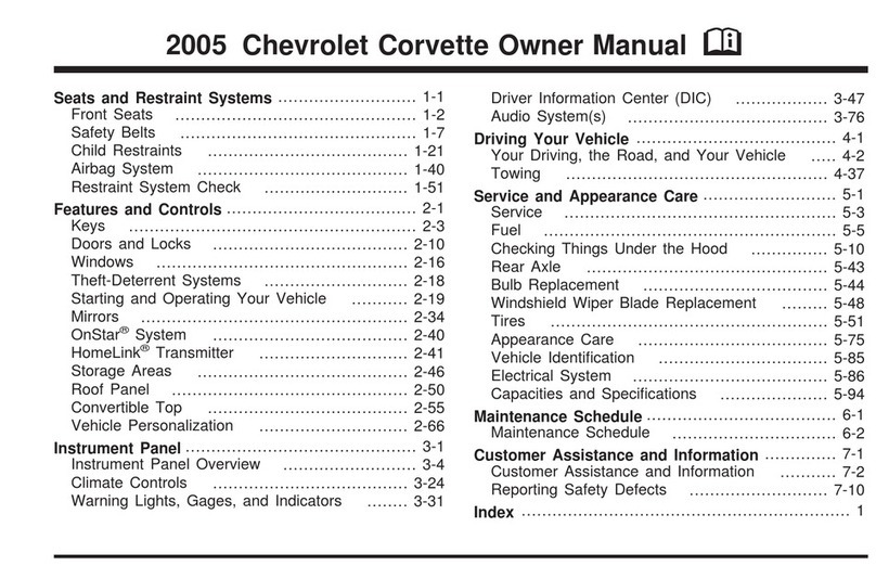 Chevrolet 2005 Corvette owner's manual