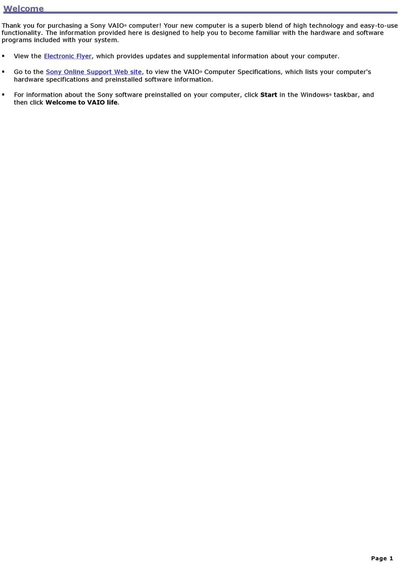 Sony VGC-RA810G User manual Sony VGC-RA810G User manual