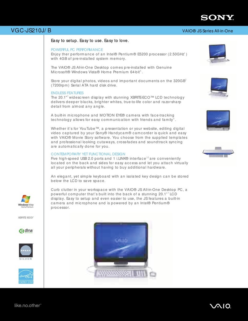 Sony Vaio VGC-JS210J/B Specifications
