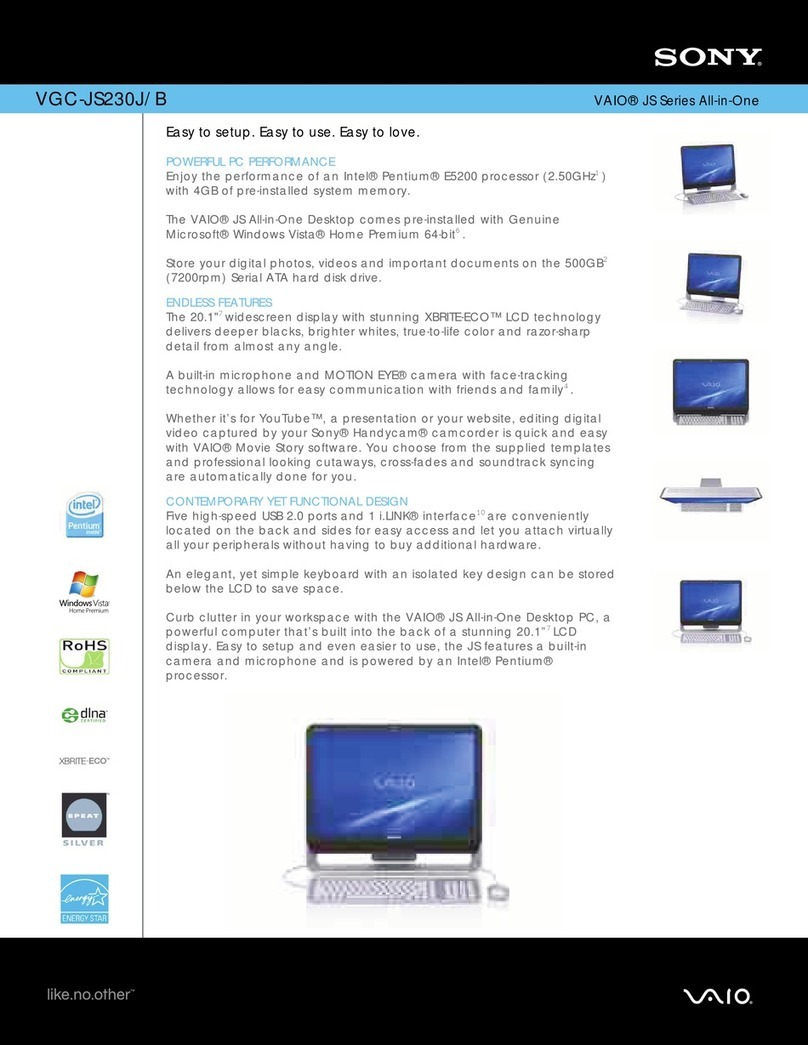 Sony Vaio VGC-JS230J/B User manual