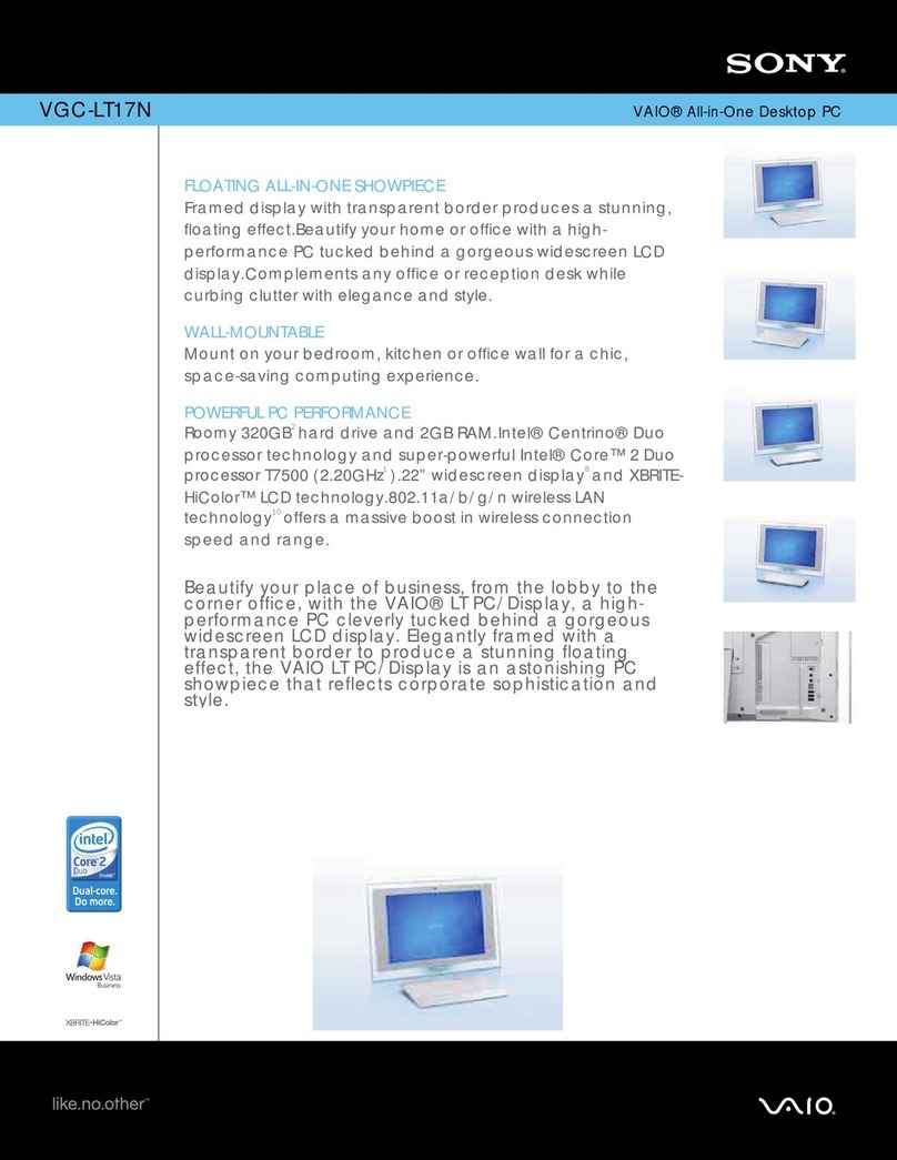 Sony Vaio VGC-LT17N Specifications