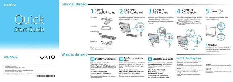 Sony VGC-JS410F User manual