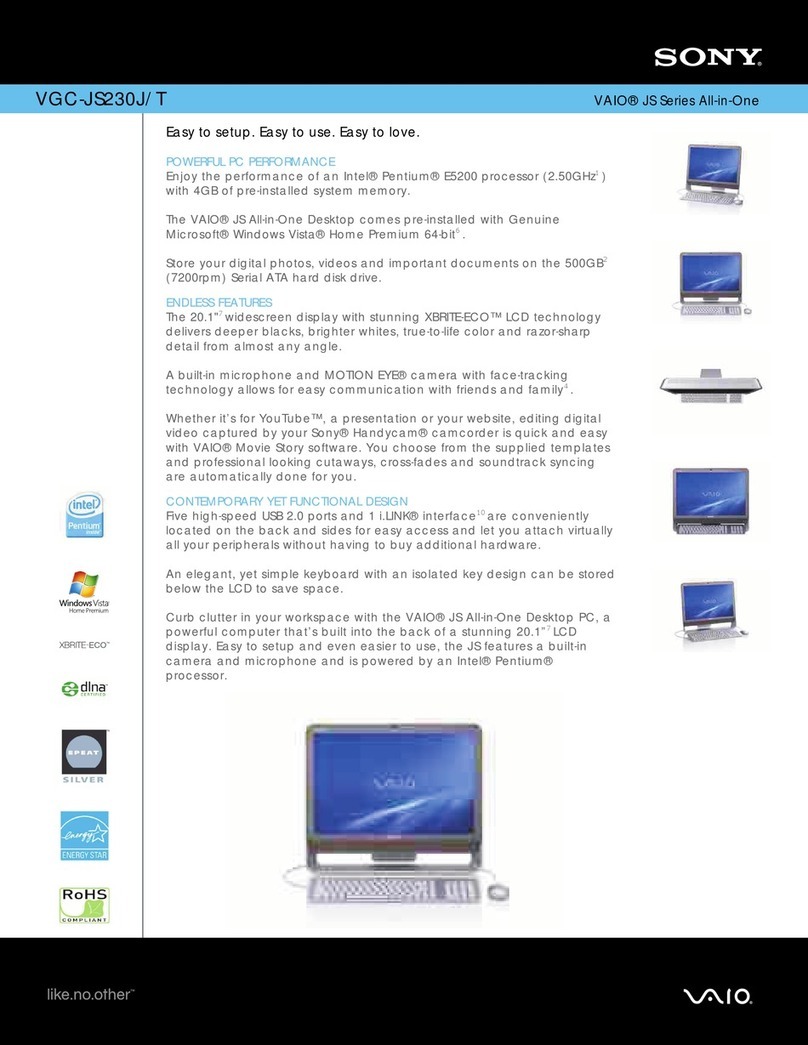 Sony Vaio VGC-JS230J/T User manual