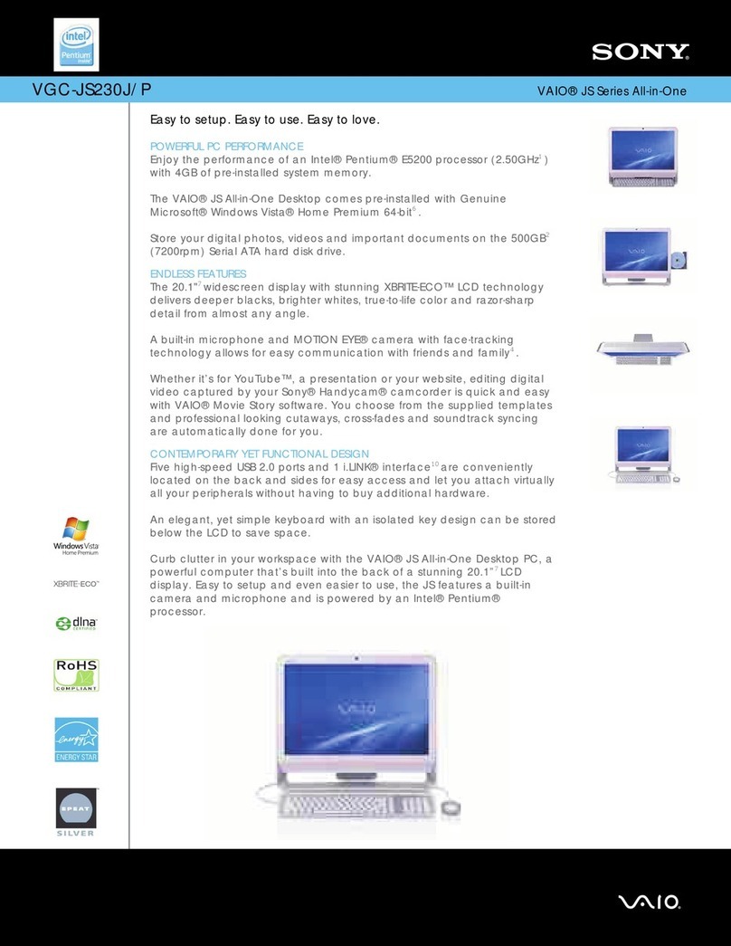 Sony Vaio VGC-JS230J/P User manual
