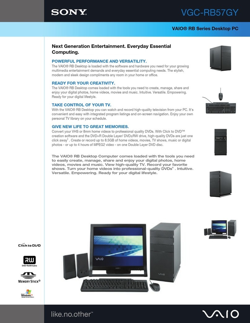 Sony VAIO VGC-RB57GY User manual
