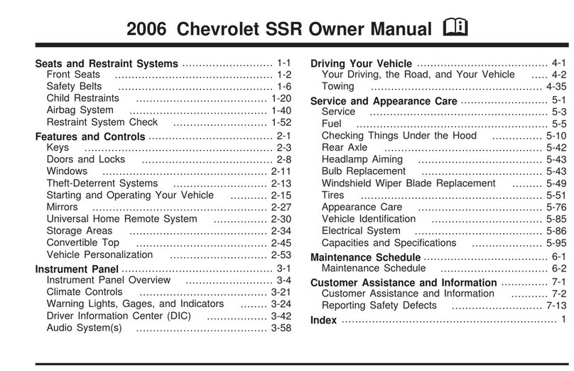 Chevrolet 2006 SSR Pickup User manual