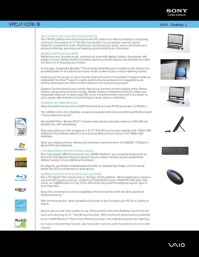 Sony VPCJ11CFX User manual
