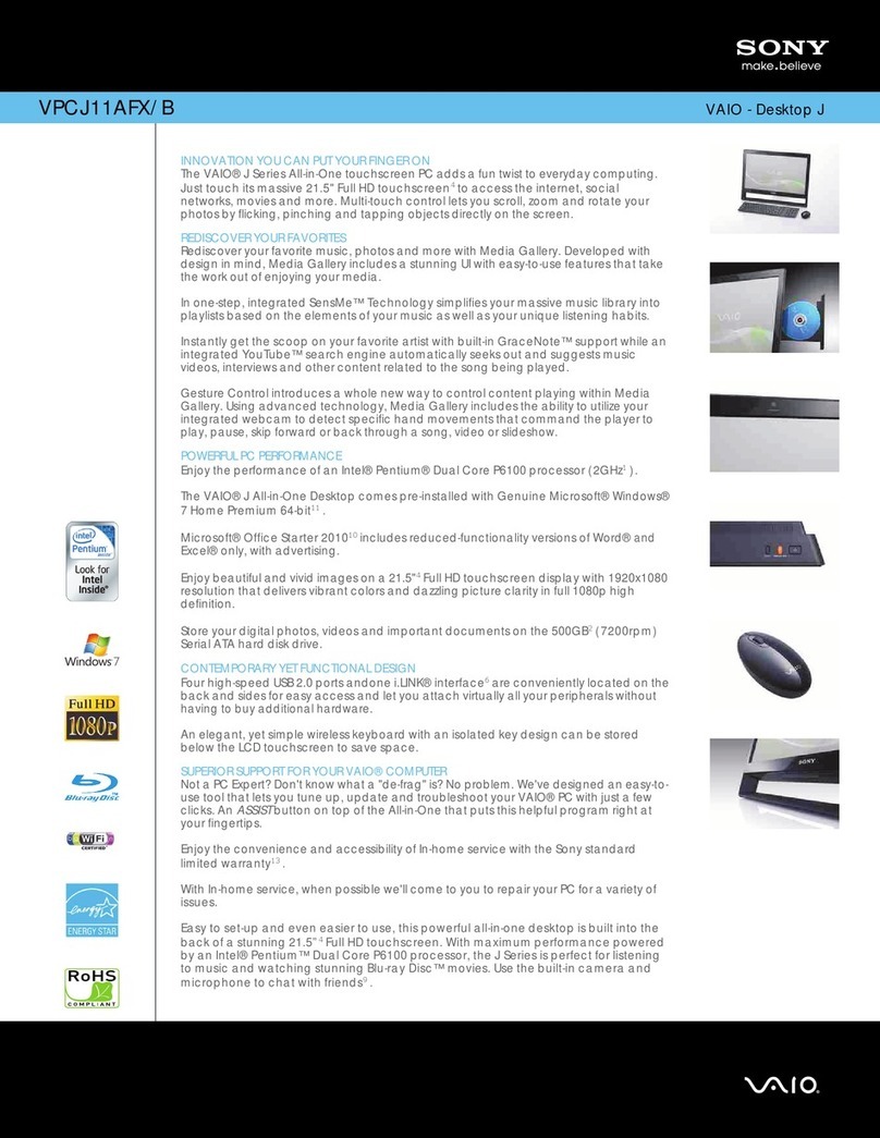 Sony VPCJ11AFX User manual