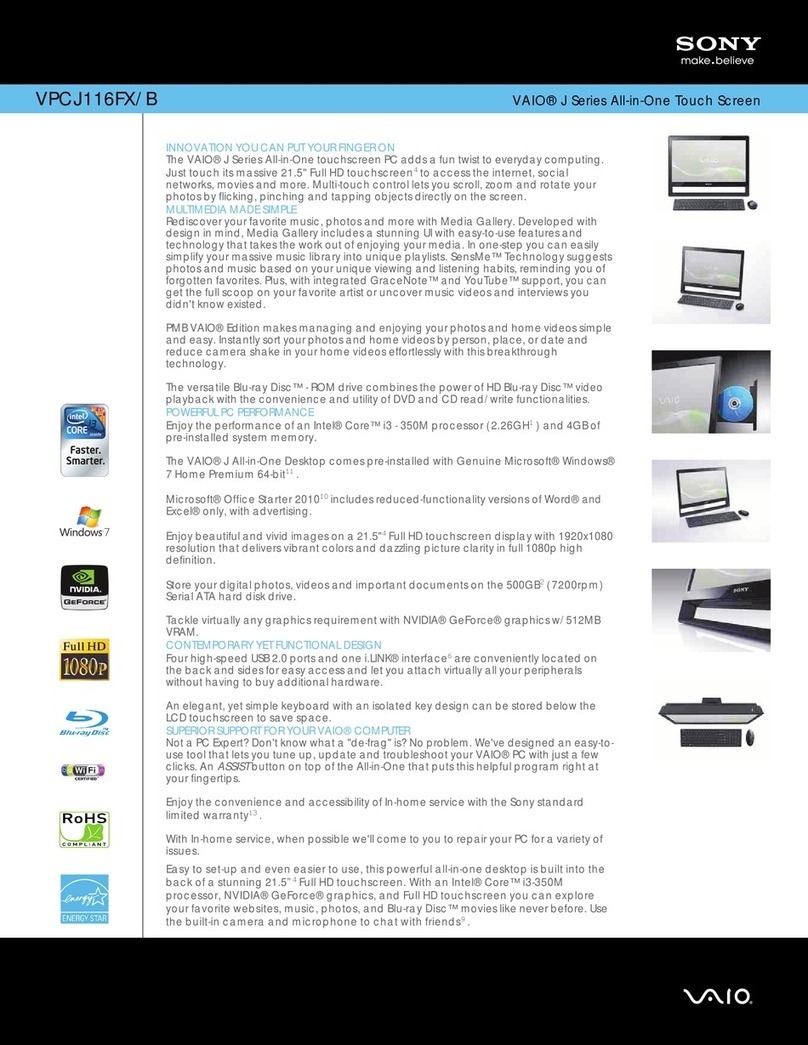 Sony VPCJ116FX User manual Sony VPCJ116FX User manual