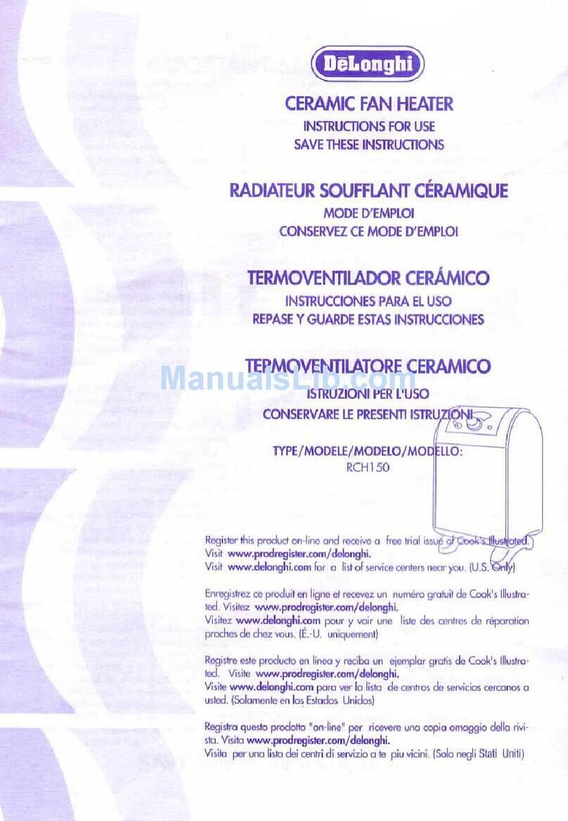 DeLonghi RCH150 User manual
