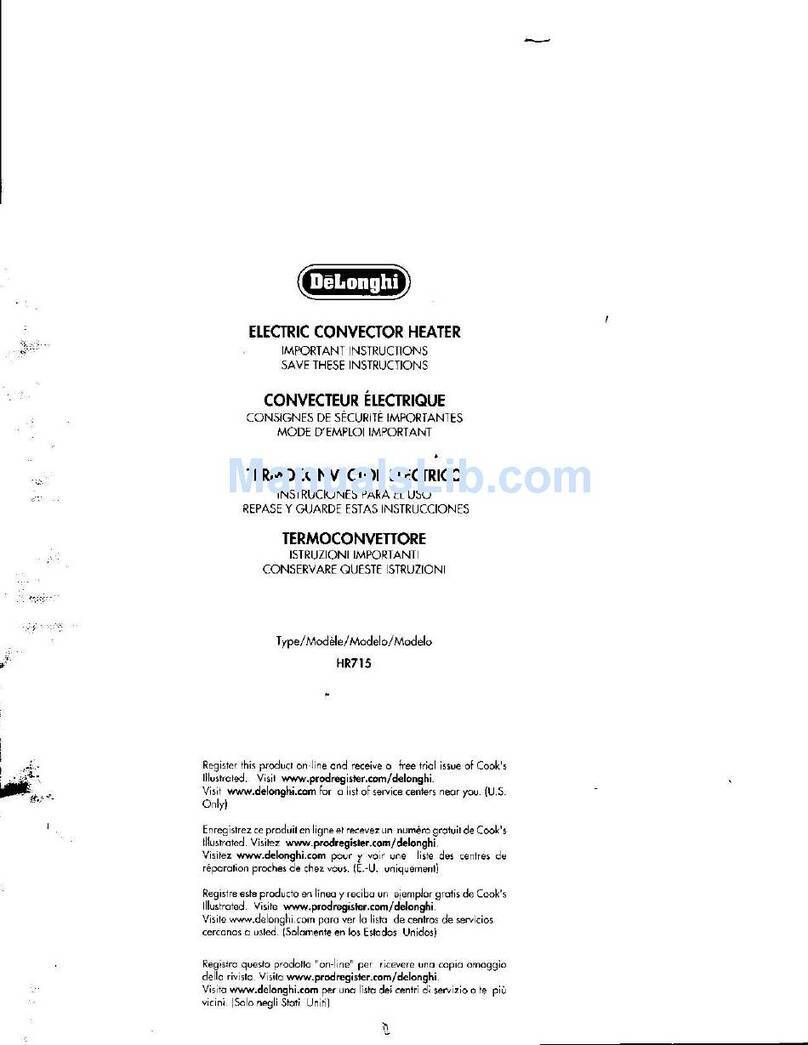 DeLonghi HR715 Installation instructions manual