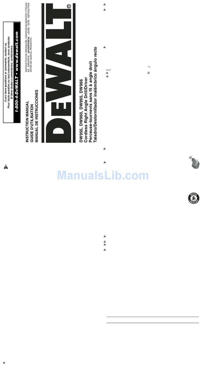 DeWalt DW955 User manual