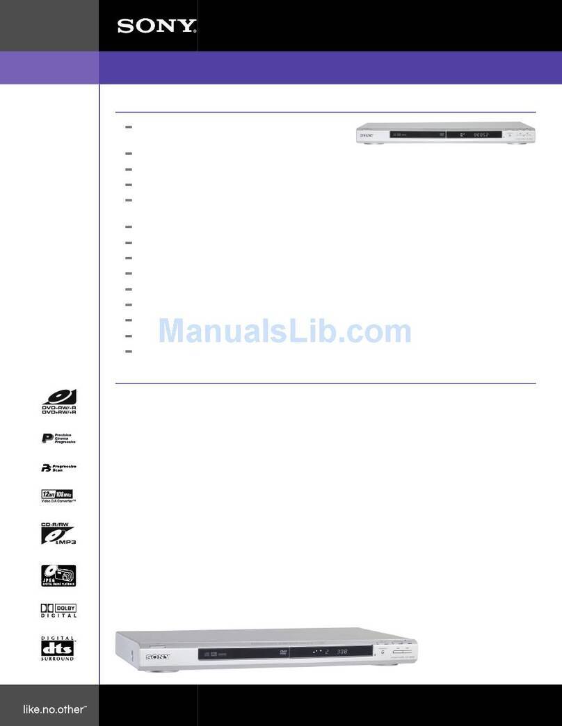 Sony DVP-NS55P/S - Cd/dvd Player Specification sheet