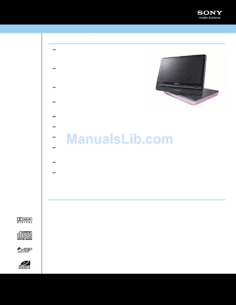 Sony DVP-FX930/L - Portable Dvd Player Specification sheet
