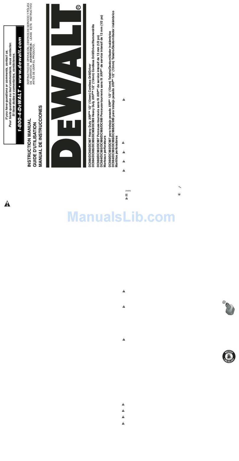 DeWalt DC980 Heavy Duty XRP User manual