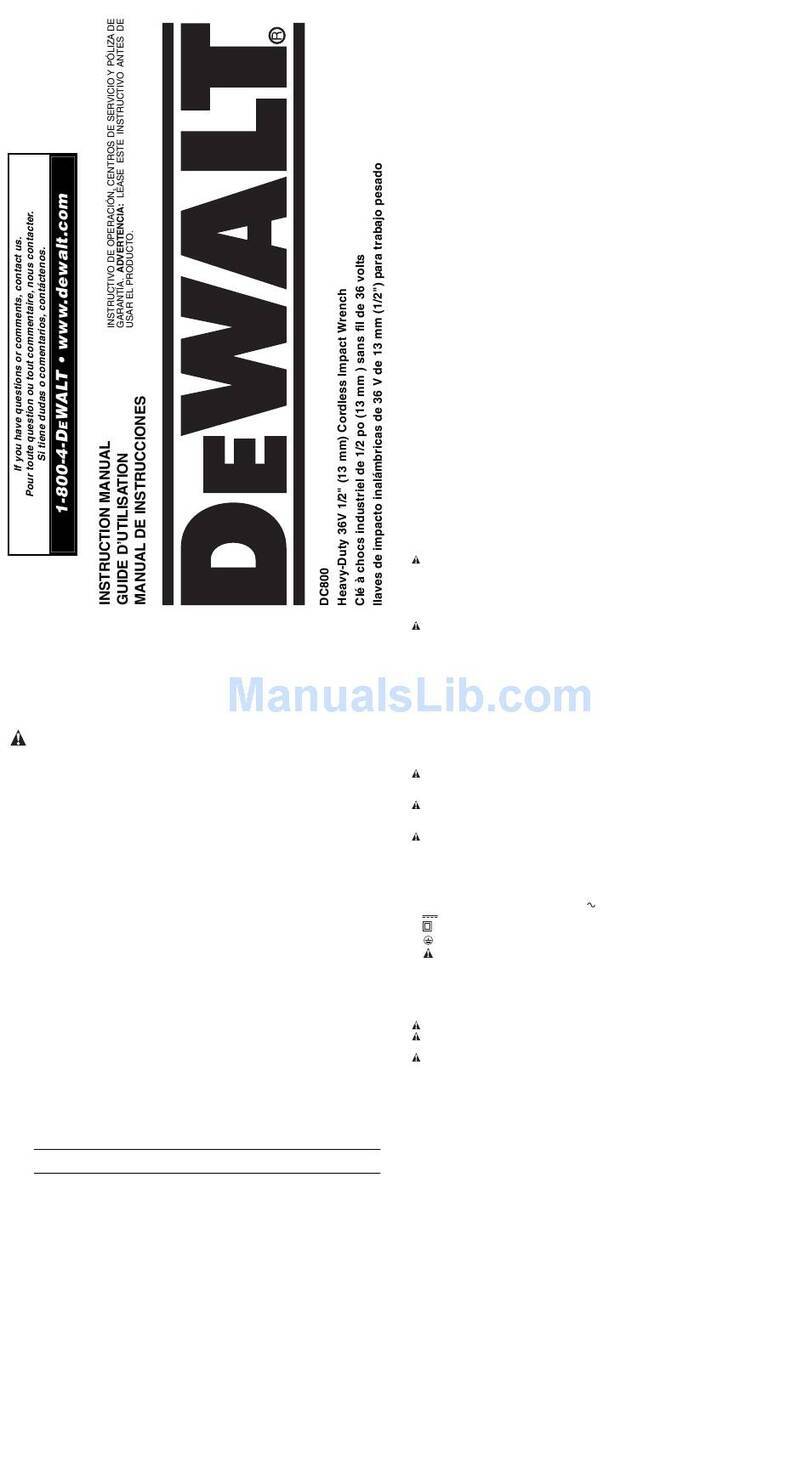 DeWalt DC800 User manual
