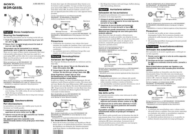 Sony MDR-Q55SL operating instructions