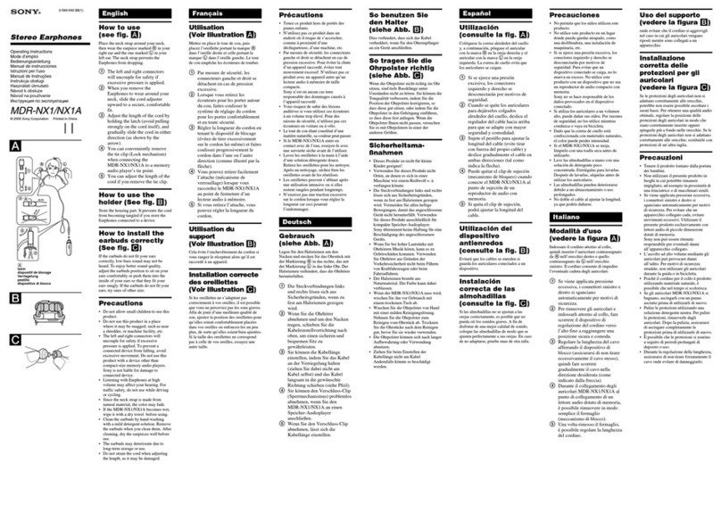 Sony MDR-NX1 operating instructions