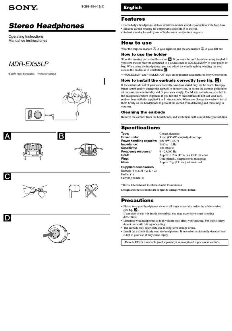 Sony MDR-EX55 User manual