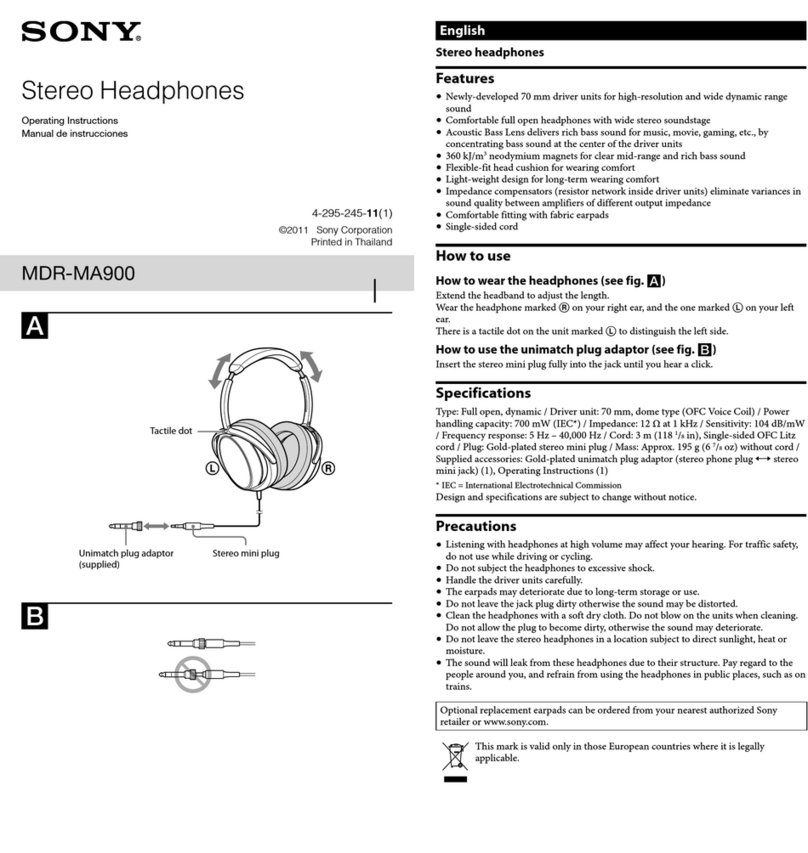 Sony MDR-MA900 User manual Sony MDR-MA900 User manual
