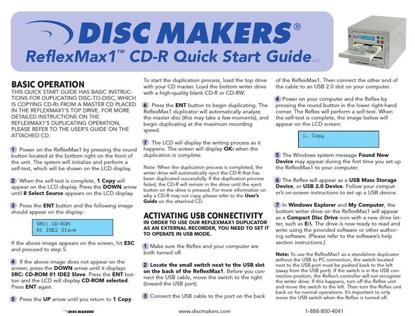 Disc Makers ReflexMax1 User manual