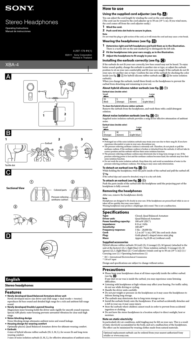 Sony XBA-4 User manual