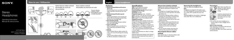 Sony XBA-1 operating instructions