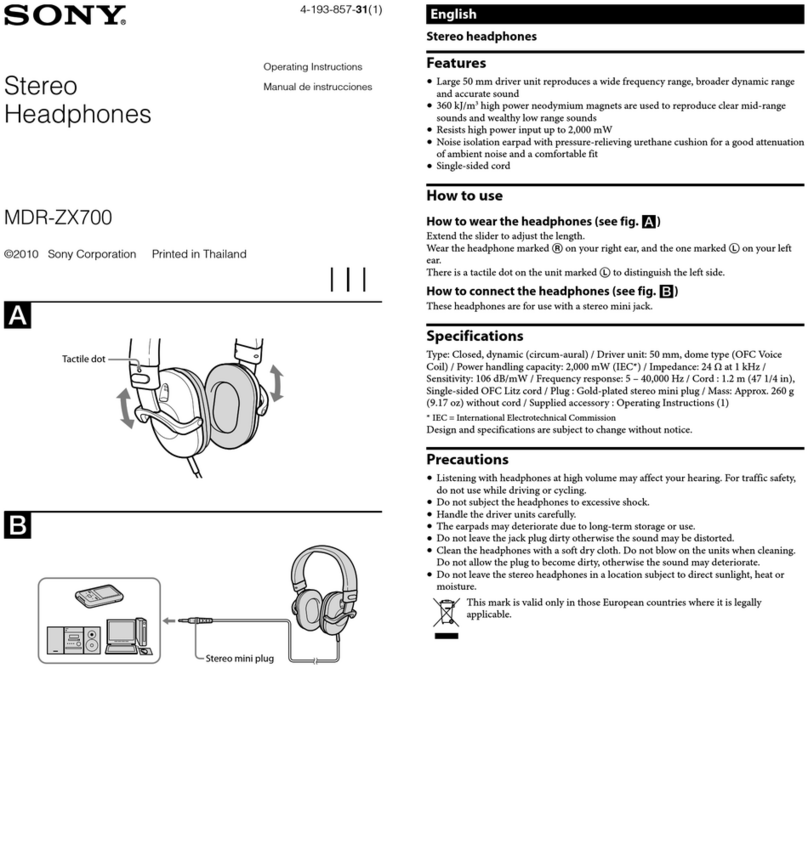 Sony MDR-ZX700 operating instructions