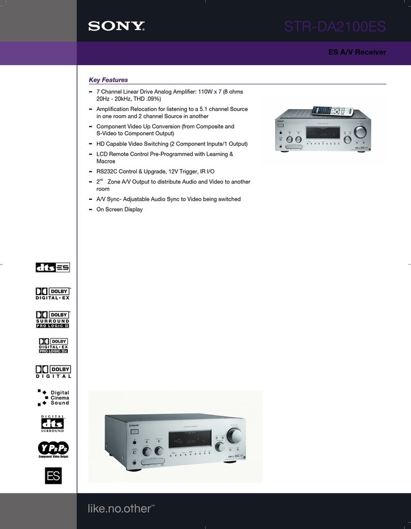 Sony STR-DA2100ES Operating Instructions for... Specifications