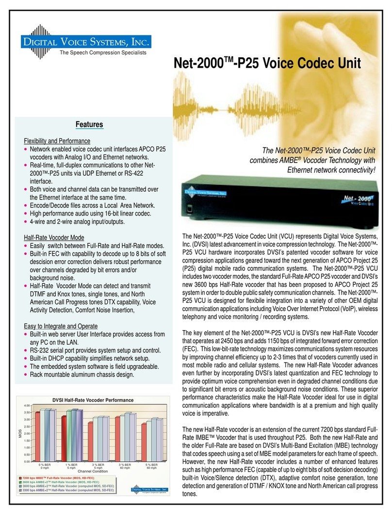Digital Voice Systems Net-2000-P25 Specifications