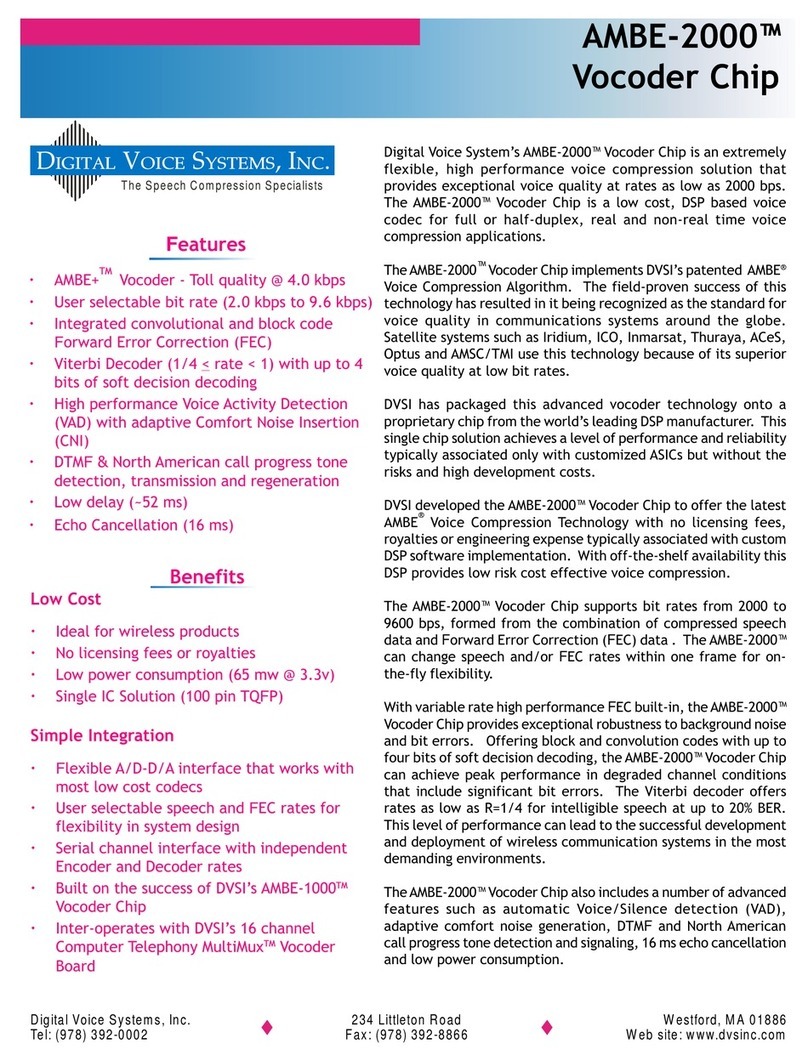Digital Voice Systems AMBE-2000 User manual