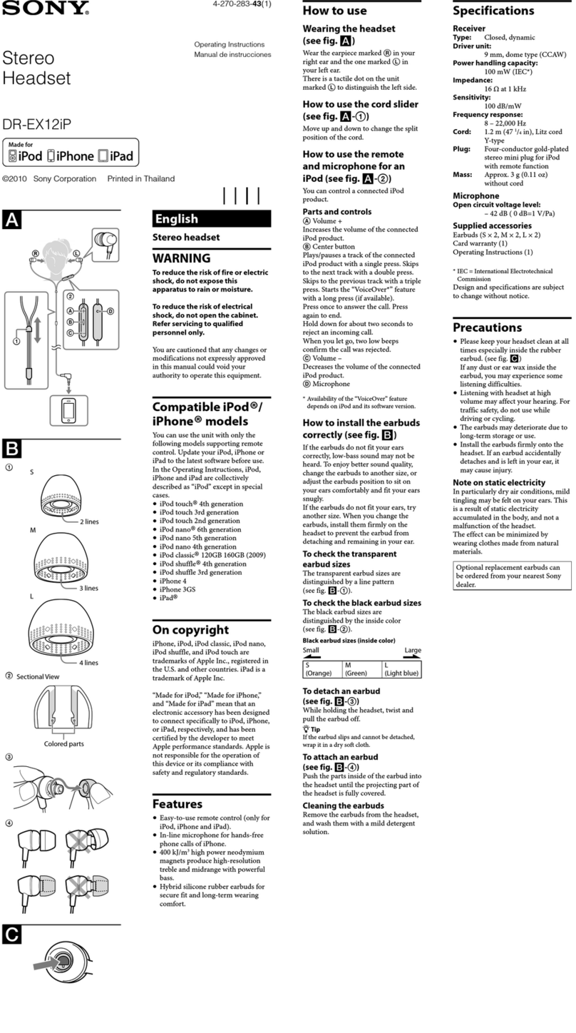 Sony DR-EX12iP operating instructions