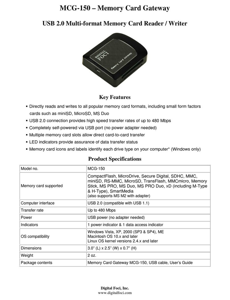 Digital Foci MCG-150 Product specifications Digital Foci MCG-150 Product specifications