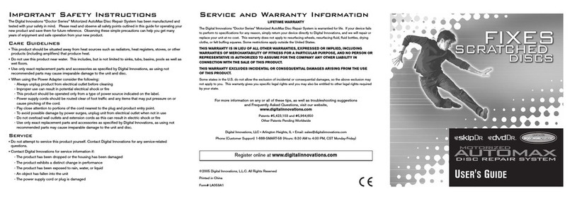 Digital Innovations Automax Motorized Disc Repair System user guide