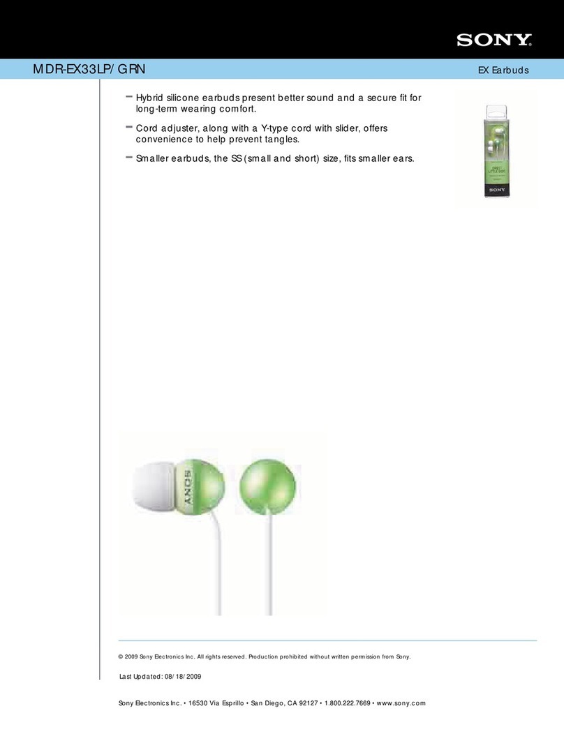 Sony MDR-EX33LPGRN Owner's manual Sony MDR-EX33LPGRN Owner's manual