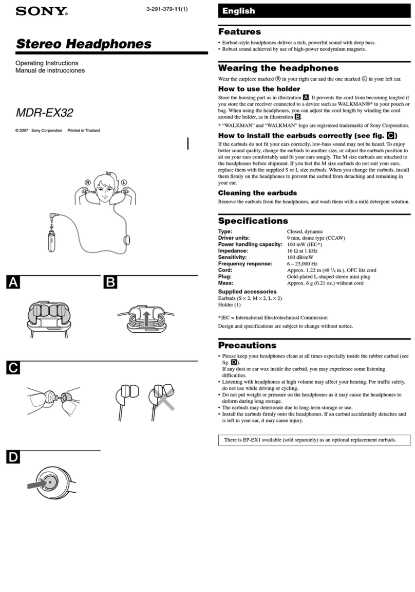 Sony MDR-EX32LP Operating instructions manual