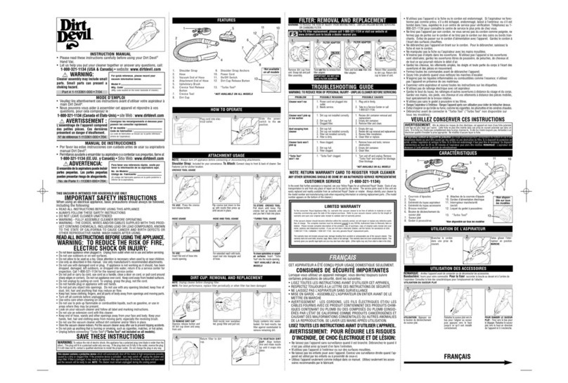 Dirt Devil M08225X instruction manual