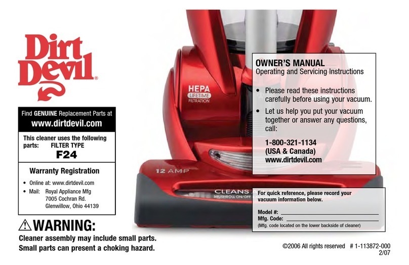 Dirt Devil M130000 User manual