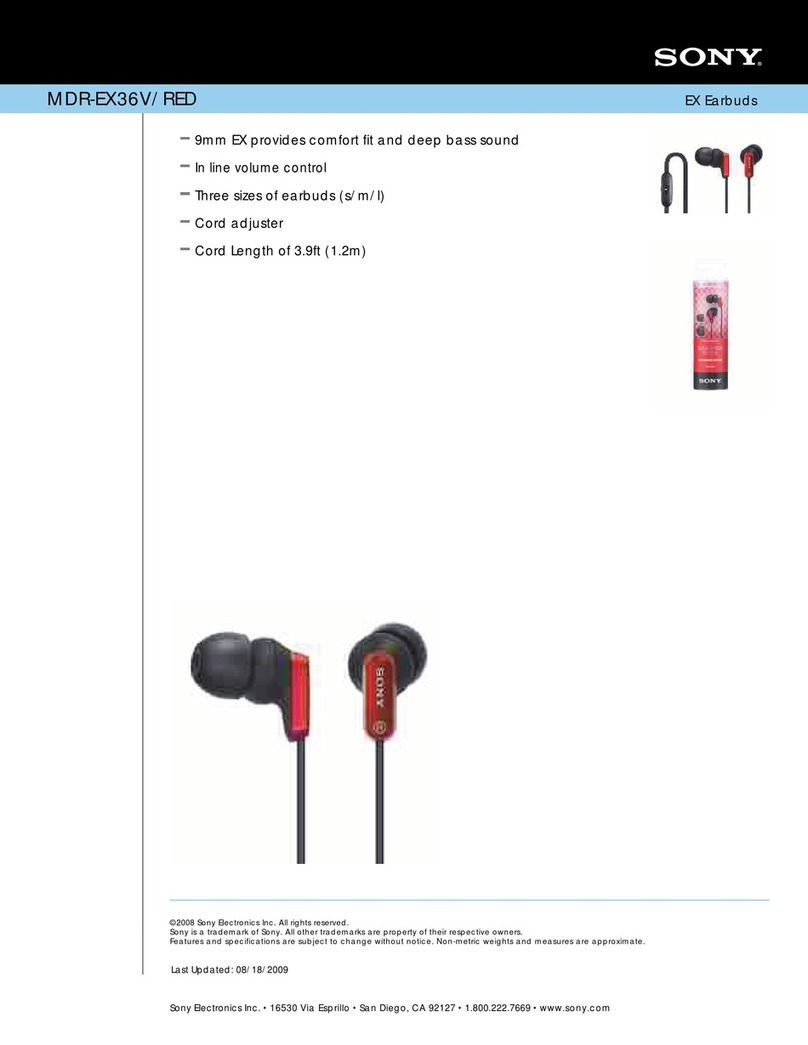Sony MDR-EX36V/RED Features
