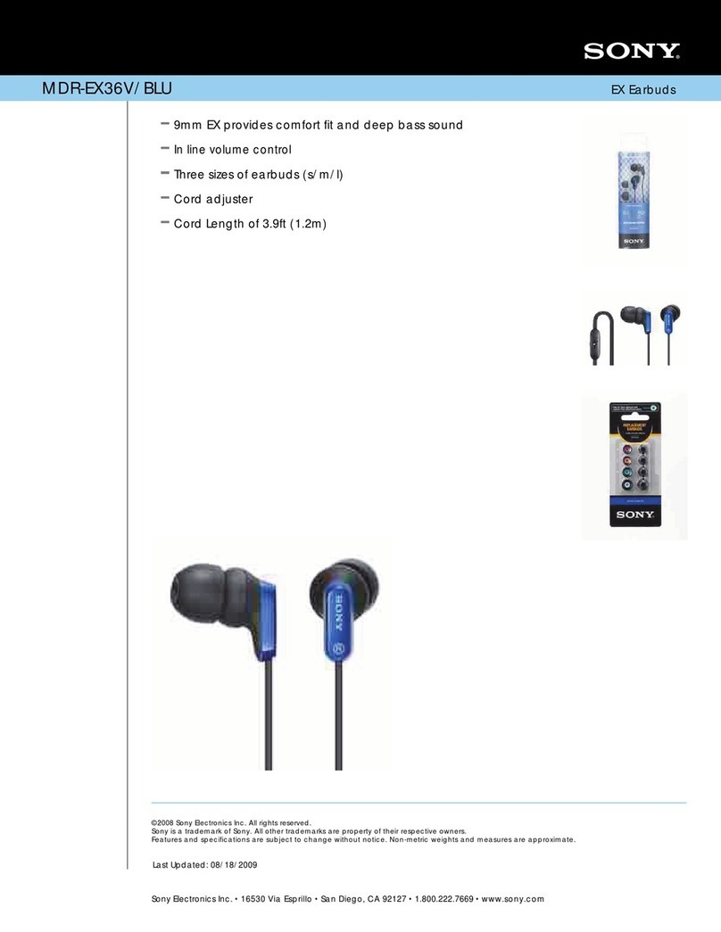 Sony MDR-EX36V/BLU Features