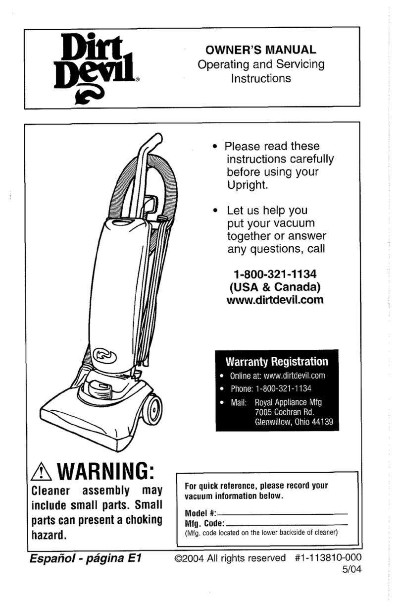 Dirt Devil M085580 User manual