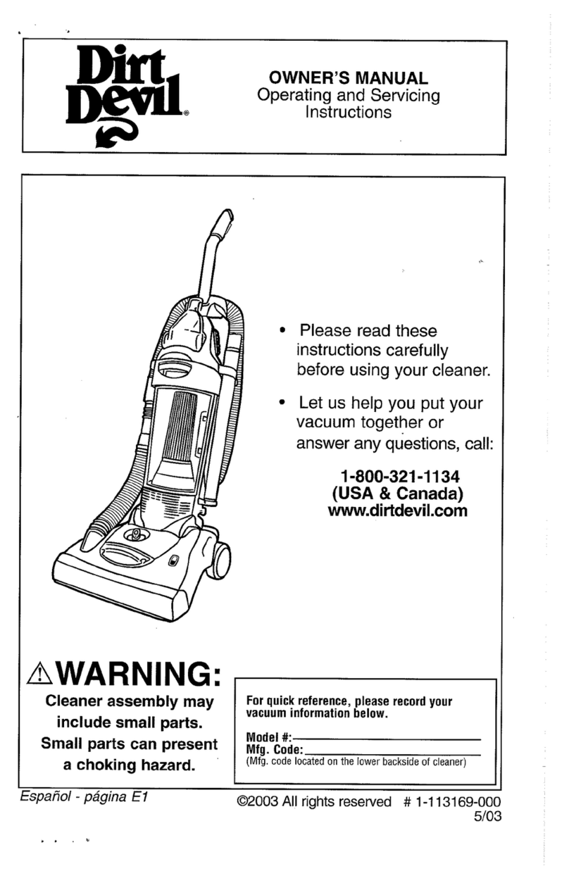 Dirt Devil M087600 owner's manual