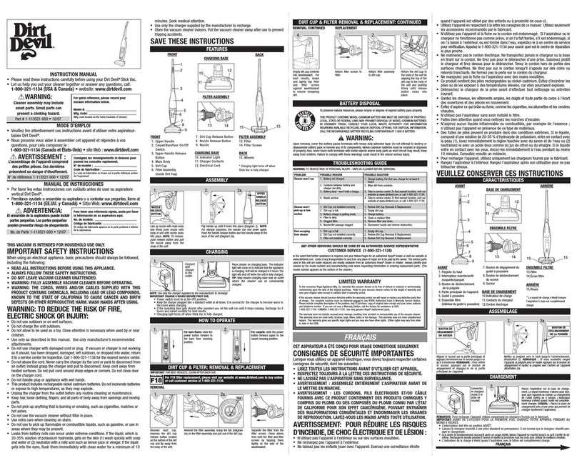 Dirt Devil BD20035 instruction manual