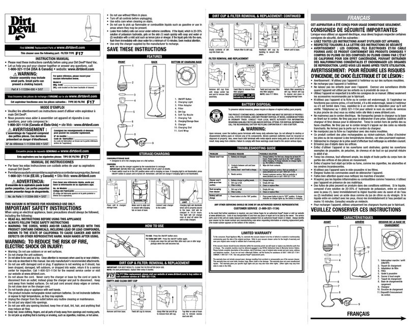 Dirt Devil M0216 User manual