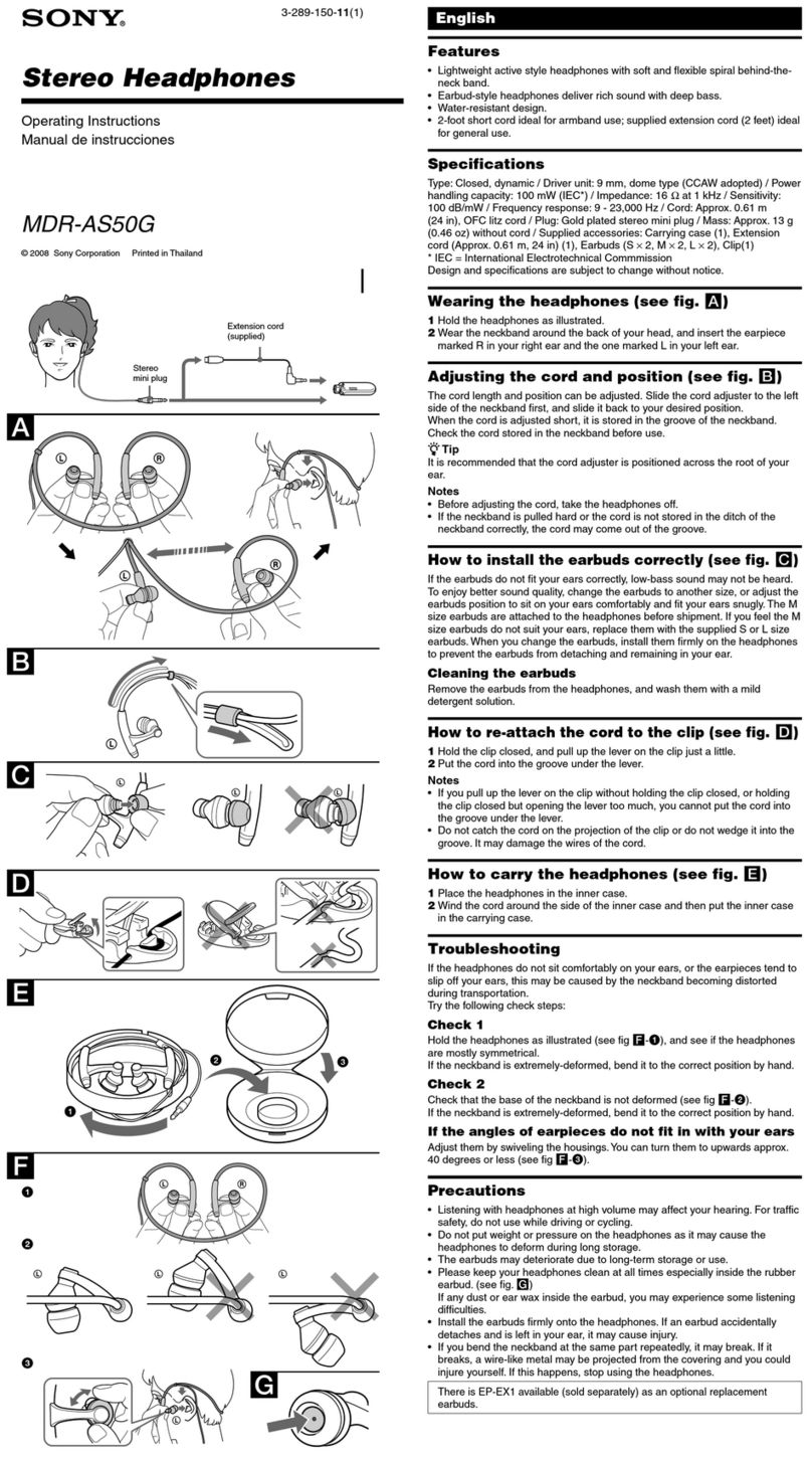 Sony MDR-AS50G User manual